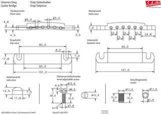 Kobylka na gitaru Schaller Stop Tailpiece Chrome Kobylka na gitaru - 1