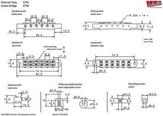 Gitarrenbrücke Schaller GTM Nickel Gitarrenbrücke - 1