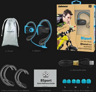 Ασύρματο Ακουστικό Ear-Loop Jabees Bsport Blue - 6