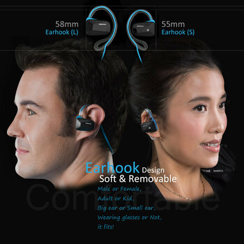 Vezeték nélküli fejhallgató fülhurkot Jabees Bsport Blue - 8
