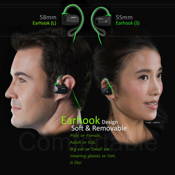 Bezdrátová sluchátka za uši Jabees Bsport Green - 6