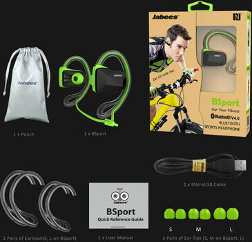 Безжични слушалки за уши Loop Jabees Bsport Green - 7