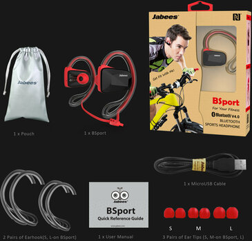 Ασύρματο Ακουστικό Ear-Loop Jabees Bsport Red - 3