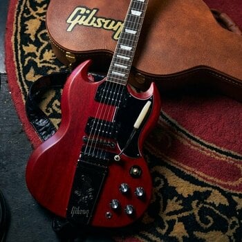 Elektrická gitara Gibson SG Standard '61 Faded Maestro Vibrola Vintage Cherry - 10