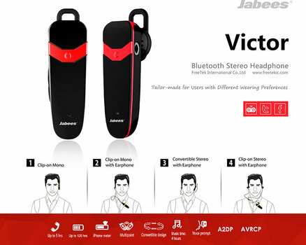 Manos libres Jabees Victor Red - 2