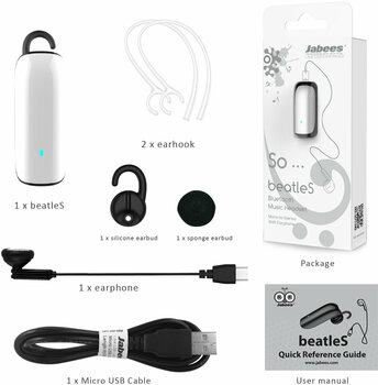Intra-auriculares true wireless Jabees beatleS White - 7