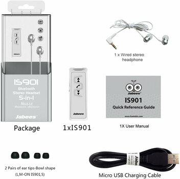 Écouteurs intra-auriculaires sans fil Jabees IS901 Blanc - 7