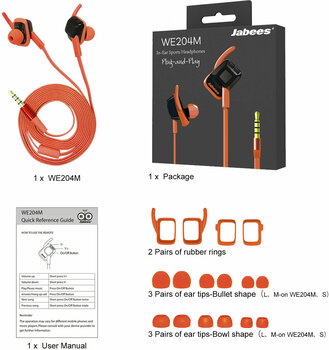 In-Ear Headphones Jabees WE204M Orange - 7