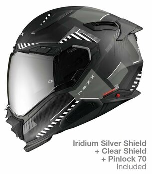 Helm Nexx X.WST3 Fluence Black/Silver MT S Helm - 2