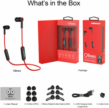 Wireless In-ear headphones Jabees OBees Red - 9