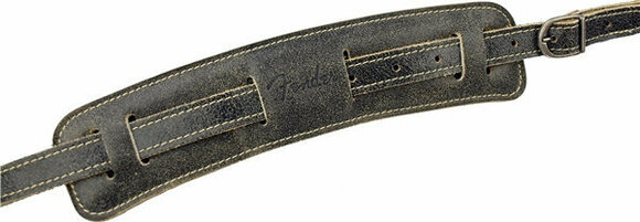 Tracolla Pelle Fender Vintage-Style Distressed Leather Strap Black - 3