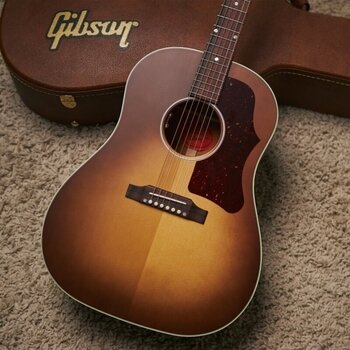 Elektroakustická gitara Dreadnought Gibson J-45 Faded 50's Faded Sunburst - 7