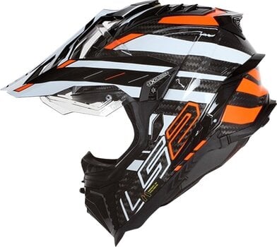 Helmet LS2 MX701 Explorer Carbon Edge Black/Fluo Orange L Helmet - 4