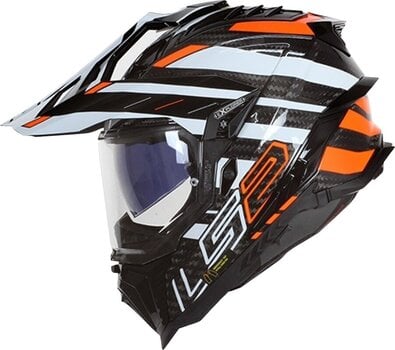 Helmet LS2 MX701 Explorer Carbon Edge Black/Fluo Orange M Helmet - 3