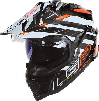 Helmet LS2 MX701 Explorer Carbon Edge Black/Fluo Orange S Helmet - 2