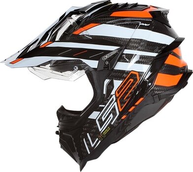 Helm LS2 MX701 Explorer Carbon Edge Black/Fluo Orange S Helm - 4