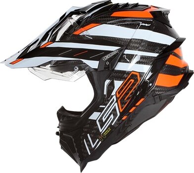 Bukósisak LS2 MX701 Explorer Carbon Edge Black/Fluo Orange 2XL Bukósisak - 4