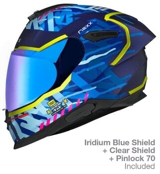 Helm Nexx Y.100R Urbangram Indigo Blue MT XL Helm - 2