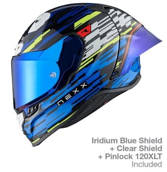 Přilba Nexx X.R3R Glitch Racer Blue Neon 2XL Přilba - 2