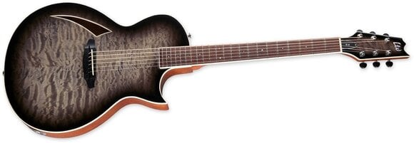 Speciel akustisk-elektrisk guitar ESP LTD TL-6 QM Charcoal Burst - 3