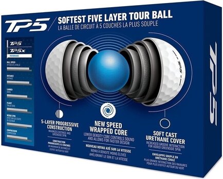 Palle da golf TaylorMade TP5 Golf Balls White - 5