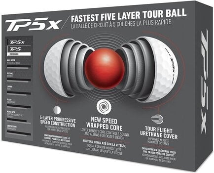 Golfball TaylorMade TP5x Golf Balls White - 5