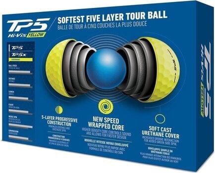Golfball TaylorMade TP5 Golf Balls Yellow 2024 - 4