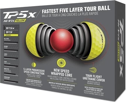 Golfový míček TaylorMade TP5x Golf Balls Yellow 2024 - 4