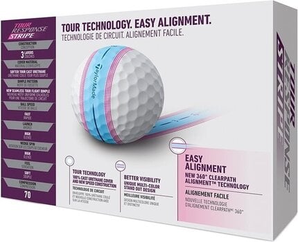 Palle da golf TaylorMade Tour Response Stripe Golf Balls Blue/Pink - 3
