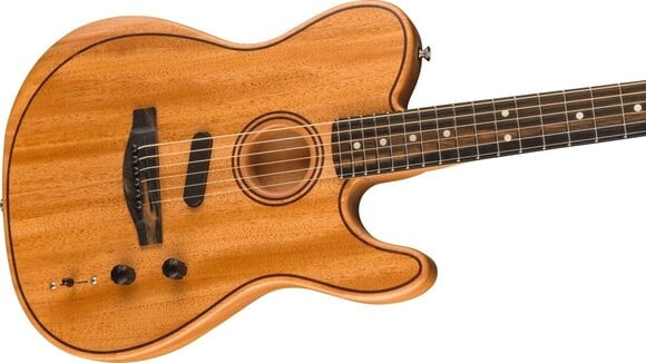 Elektroakusztikus gitár Fender American Acoustasonic Telecaster All-Mahogany Natural - 3