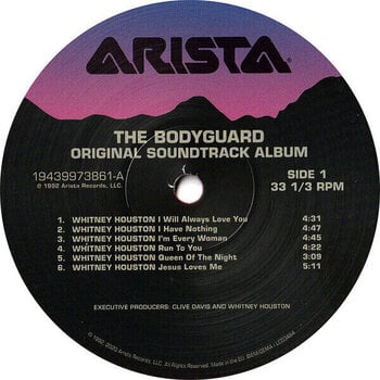 Vinyl Record Whitney Houston - The Bodyguard (Red Coloured) (Original Soundtrack) (Reissue) (LP) - 3