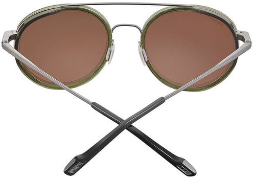 Lifestyle Glasses Serengeti Geary Shiny Light Gunmetal Shiny Dark Green Acetate/Mineral Polarized Drivers Lifestyle Glasses - 4