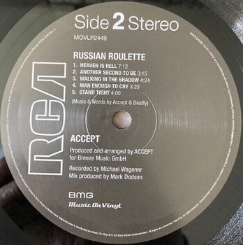 Vinyl Record Accept - Russian Roulette (Reissue) (LP) - 3