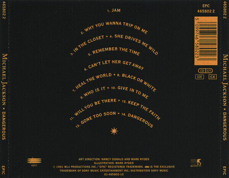 Muzyczne CD Michael Jackson - Dangerous (Repress) (CD) - 4
