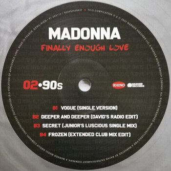 Vinyl Record Madonna - Finally Enough Love (Silver Coloured) (2 LP) - 4