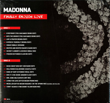 Vinyl Record Madonna - Finally Enough Love (Red Coloured) (Gatefold Sleeve) (Remastered) (2 LP) - 7