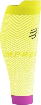Calf covers for runners Compressport R2 Oxygen White/Safety Yellow/Neon Pink T2 Calf covers for runners - 2
