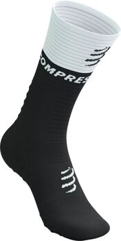 Meias de corrida Compressport Mid Compression Socks V2.0 Black/White T1 Meias de corrida - 2