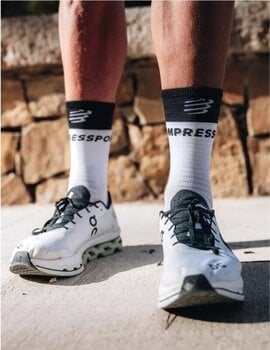 Κάλτσες Τρεξίματος Compressport Mid Compression Socks V2.0 White/Black T1 Κάλτσες Τρεξίματος - 3