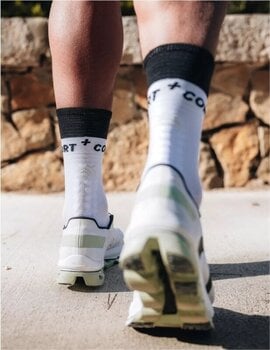 Κάλτσες Τρεξίματος Compressport Mid Compression Socks V2.0 White/Black T1 Κάλτσες Τρεξίματος - 4