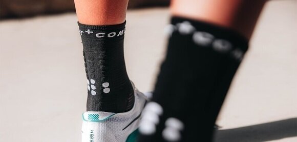 Calcetines para correr Compressport Pro Marathon Socks V2.0 Black/White T1 Calcetines para correr - 6