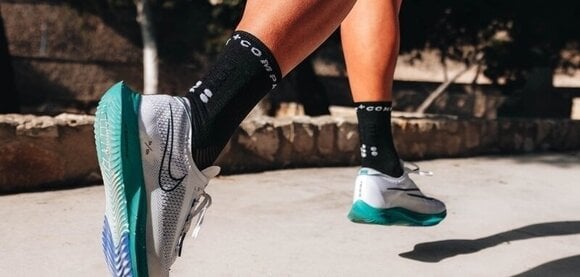 Meias de corrida Compressport Pro Marathon Socks V2.0 Black/White T2 Meias de corrida - 5