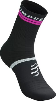 Løbestrømper Compressport Pro Marathon Socks V2.0 Black/Safety Yellow/Neon Pink T1 Løbestrømper - 2