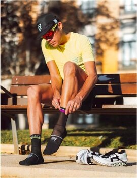 Juoksusukat Compressport Pro Marathon Socks V2.0 Black/Safety Yellow/Neon Pink T1 Juoksusukat - 5