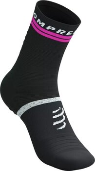 Meias de corrida Compressport Pro Marathon V2.0 Black/Safety Yellow/Neon Pink T2 Meias de corrida - 2