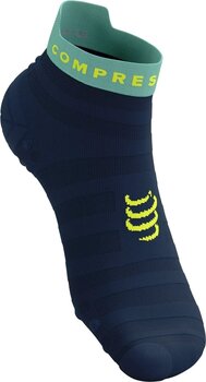 Running socks
 Compressport Pro Racing Socks V4.0 Ultralight Run Low Dress Blues/Eggshell Blue/Green Sheen T3 Running socks - 2