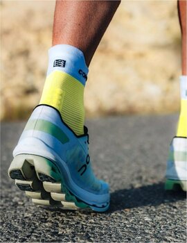 Løbestrømper Compressport Pro Racing Socks V4.0 Run High Safety Yellow/White/Black/Neon Pink T1 Løbestrømper - 3