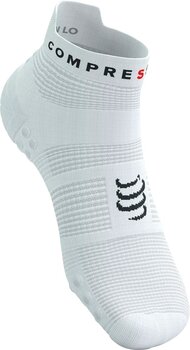 Löparstrumpor Compressport Pro Racing Socks V4.0 Run Low White/Black T1 Löparstrumpor - 2