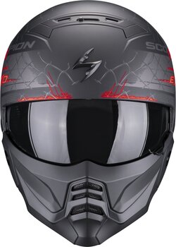 Helm Scorpion EXO-COMBAT II XENON Matt Black/Red XS Helm - 2