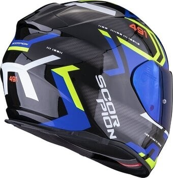 Helmet Scorpion EXO 491 SPIN Black/Blue/Neon Yellow S Helmet - 3